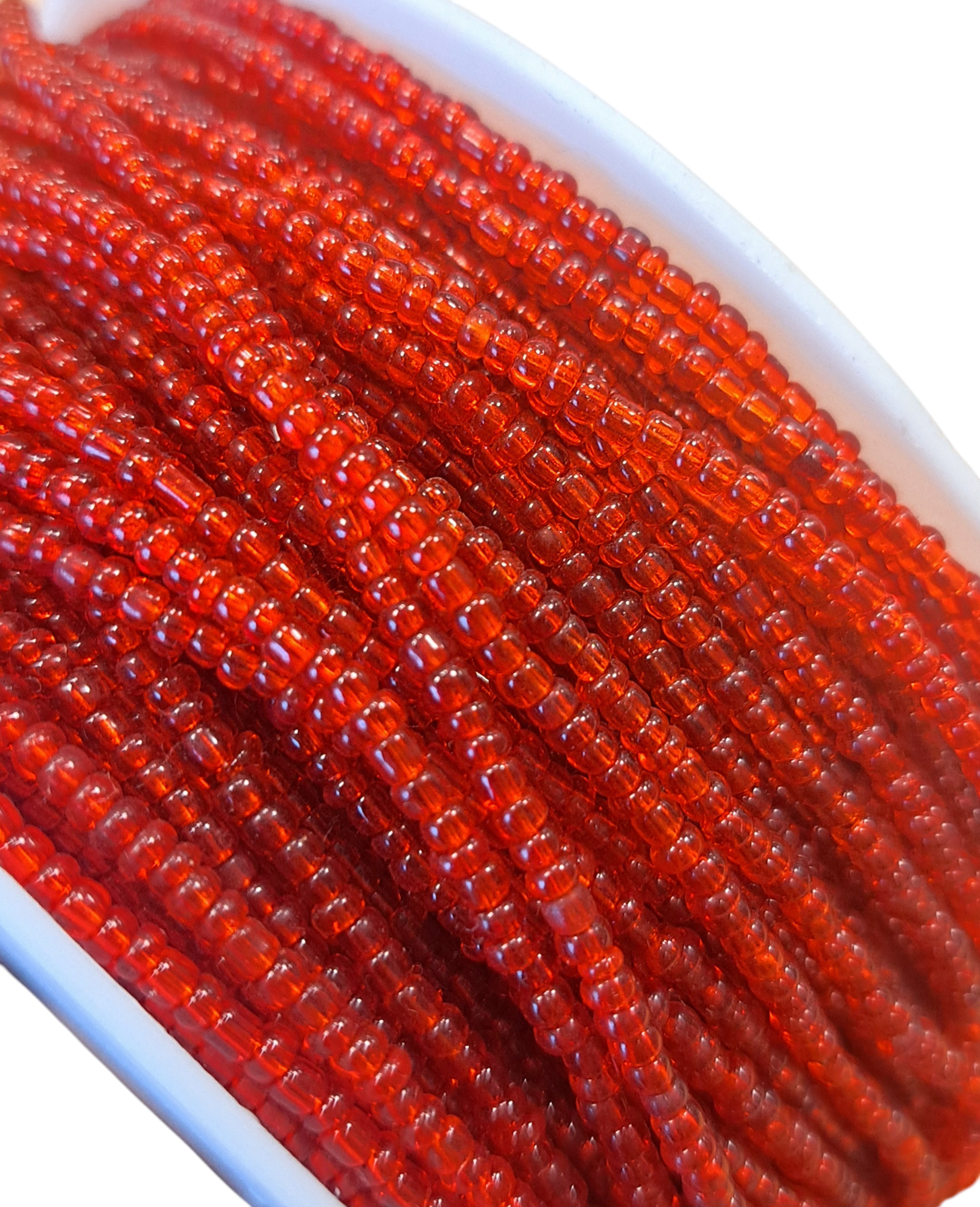 Edelweiss - Wire Glassperlebånd - Rød - (metervis)