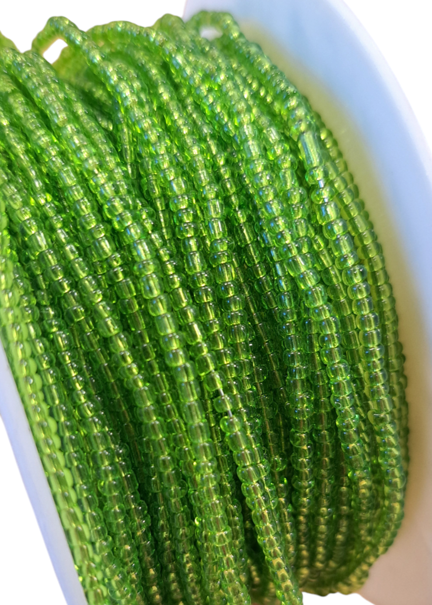 Edelweiss - Wire Glassperlebånd - Grønn - (metervis)