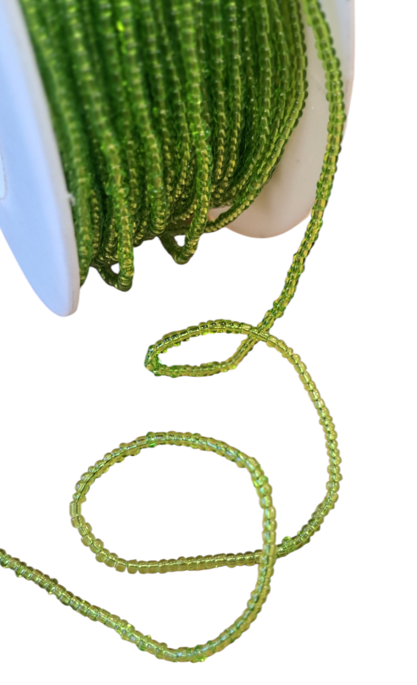 Edelweiss - Wire Glassperlebånd - Grønn - (metervis)