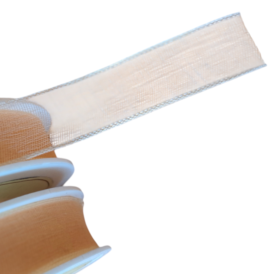 Bånd - Sheer / Organza - Lys Oransje - 1,7 cm - METERSVIS