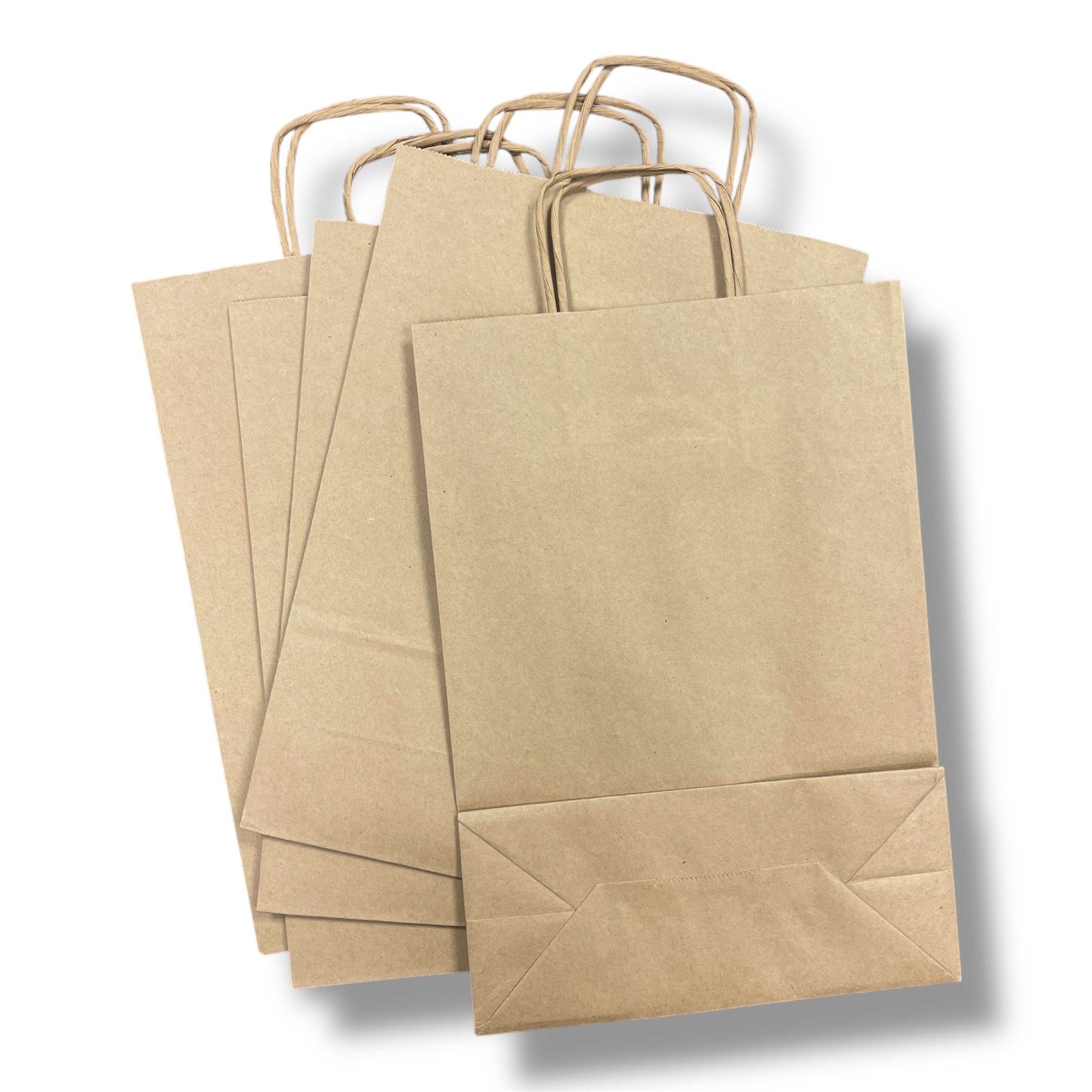 Papirposer - Kraft m/hank - 22x10x31cm - 5 stk.