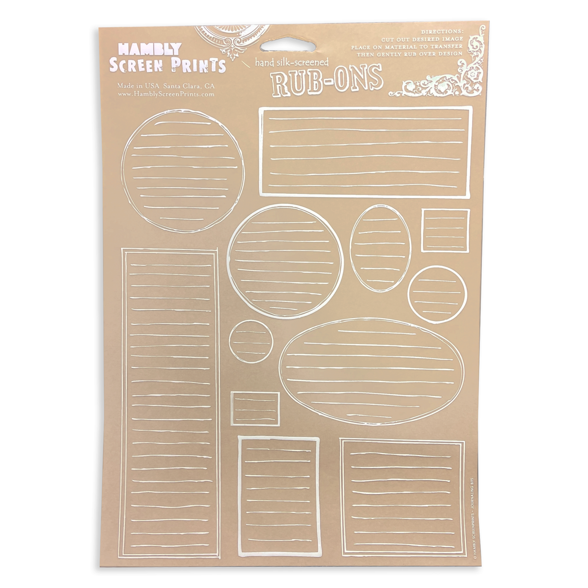 Hambly: Journaling Bits Rub Ons - WHITE