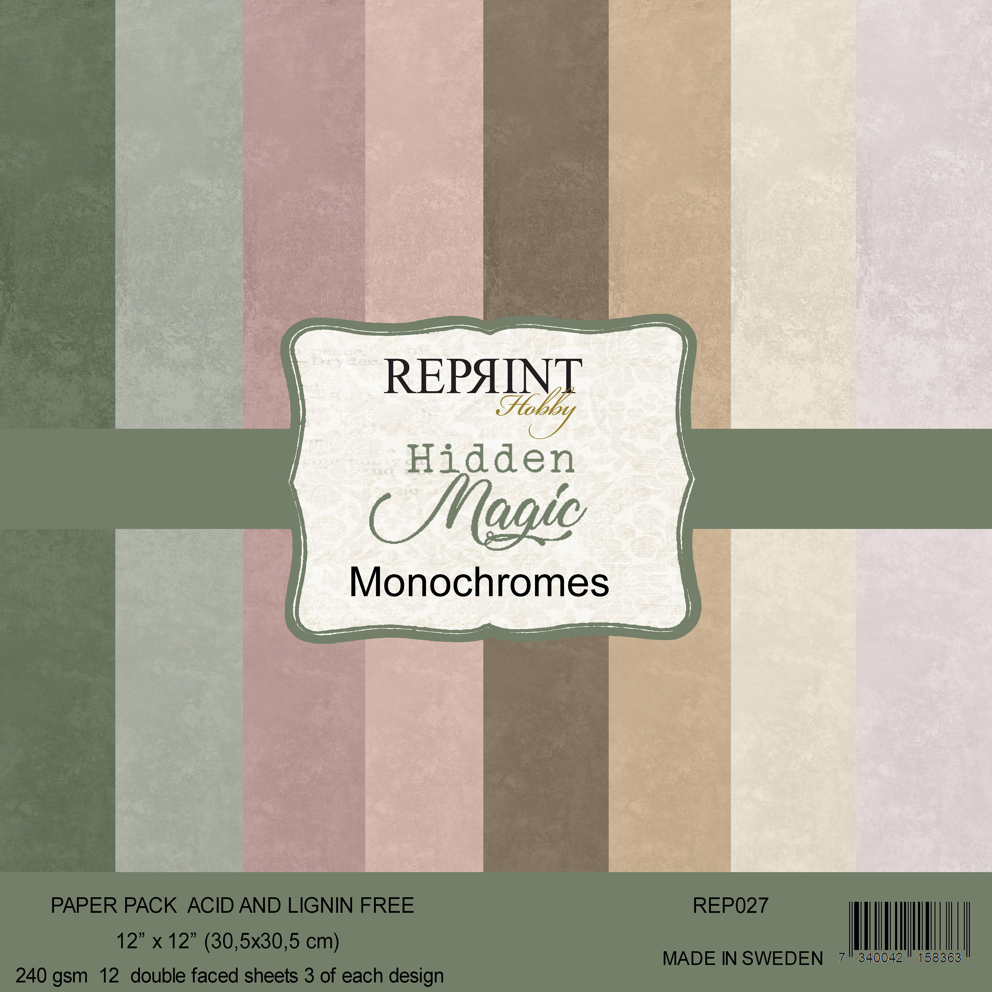 Reprint - Paperpack - Hidden Magic Collection - Monochromes 12x12"