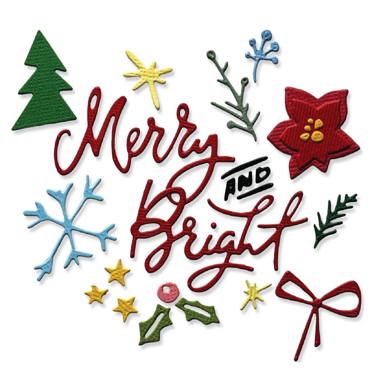 Sizzix - Tim Holtz - 2D Texture Fades w/ Thinlits Die Vault Side-Order Merry + Bright