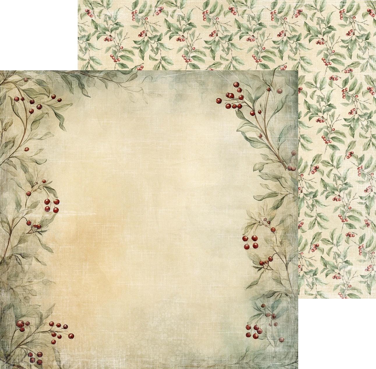 Reprint - Christmas Time - Hollyberries - 12 x 12"