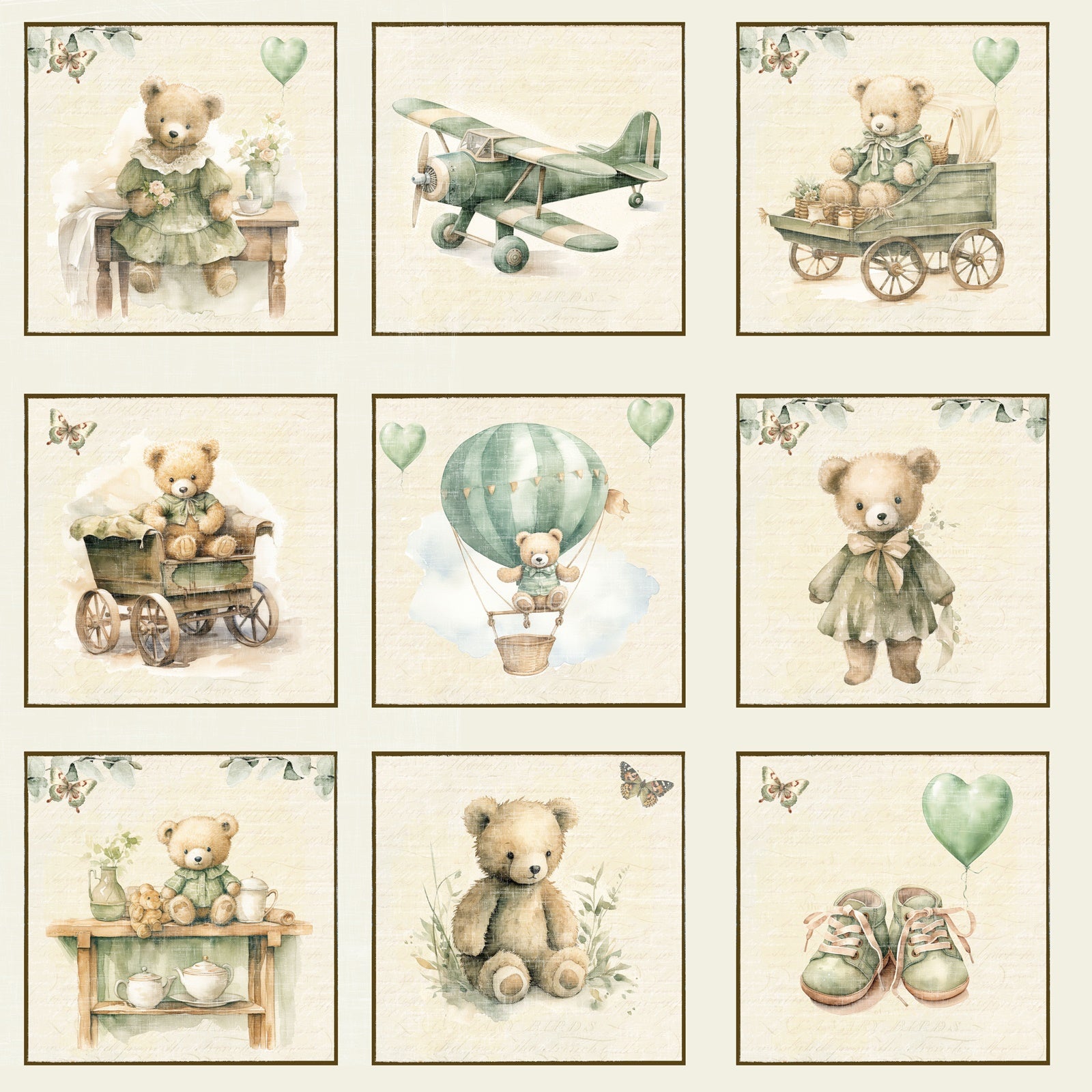 Reprint - Bear Collection - Tags - 12 x 12"