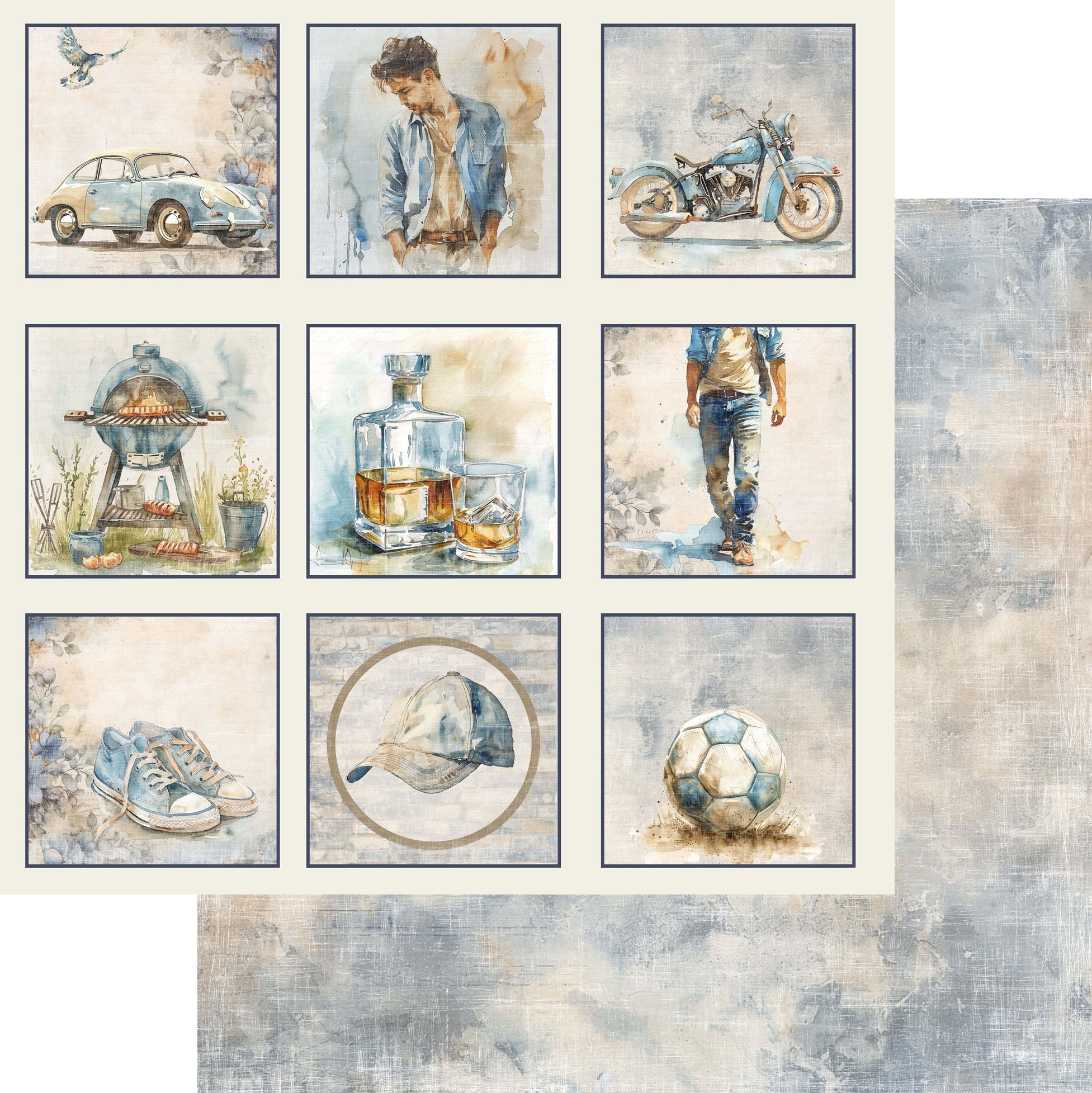 Reprint - Guys - Cards - 12 x 12"