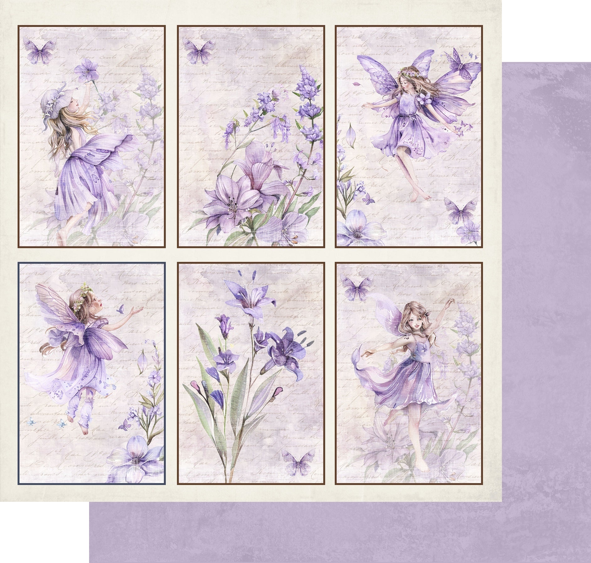 Reprint - Fairies - Cards Flowers - 12 x 12"