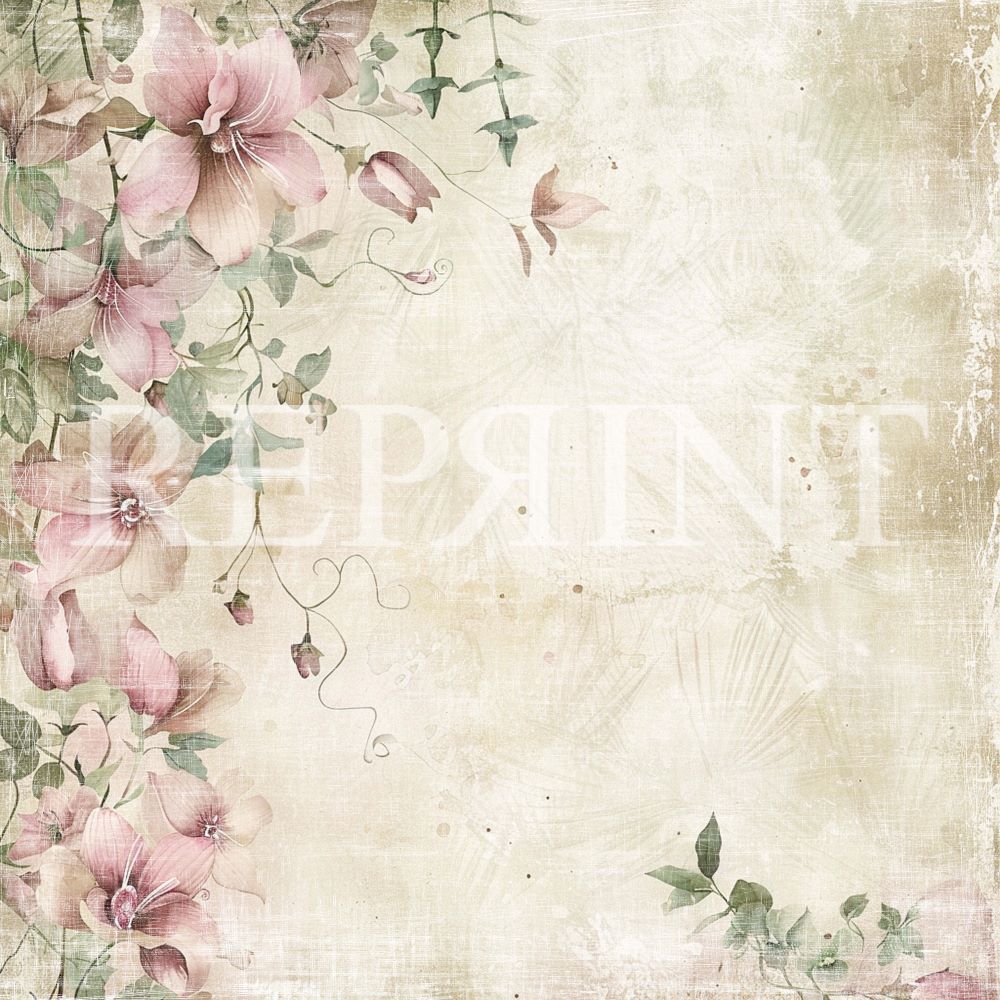 Reprint - Girly - Flower Vine - 12 x 12"