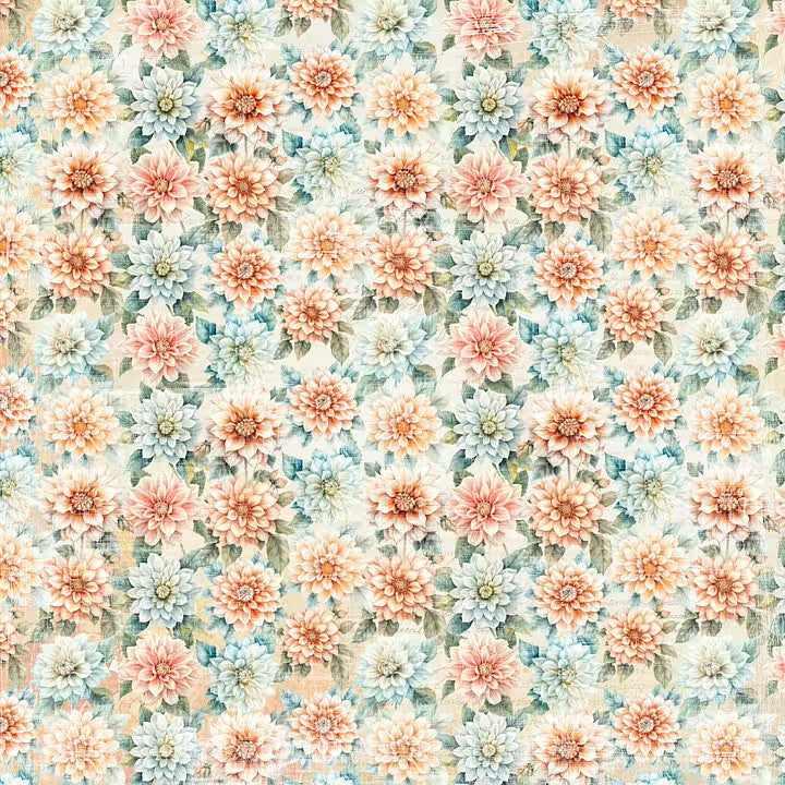 Reprint - The Beach - Dahlias - 12 x 12"