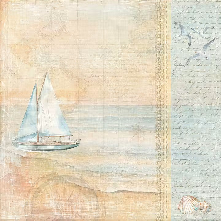 Reprint - The Beach - Seaside - 12 x 12"