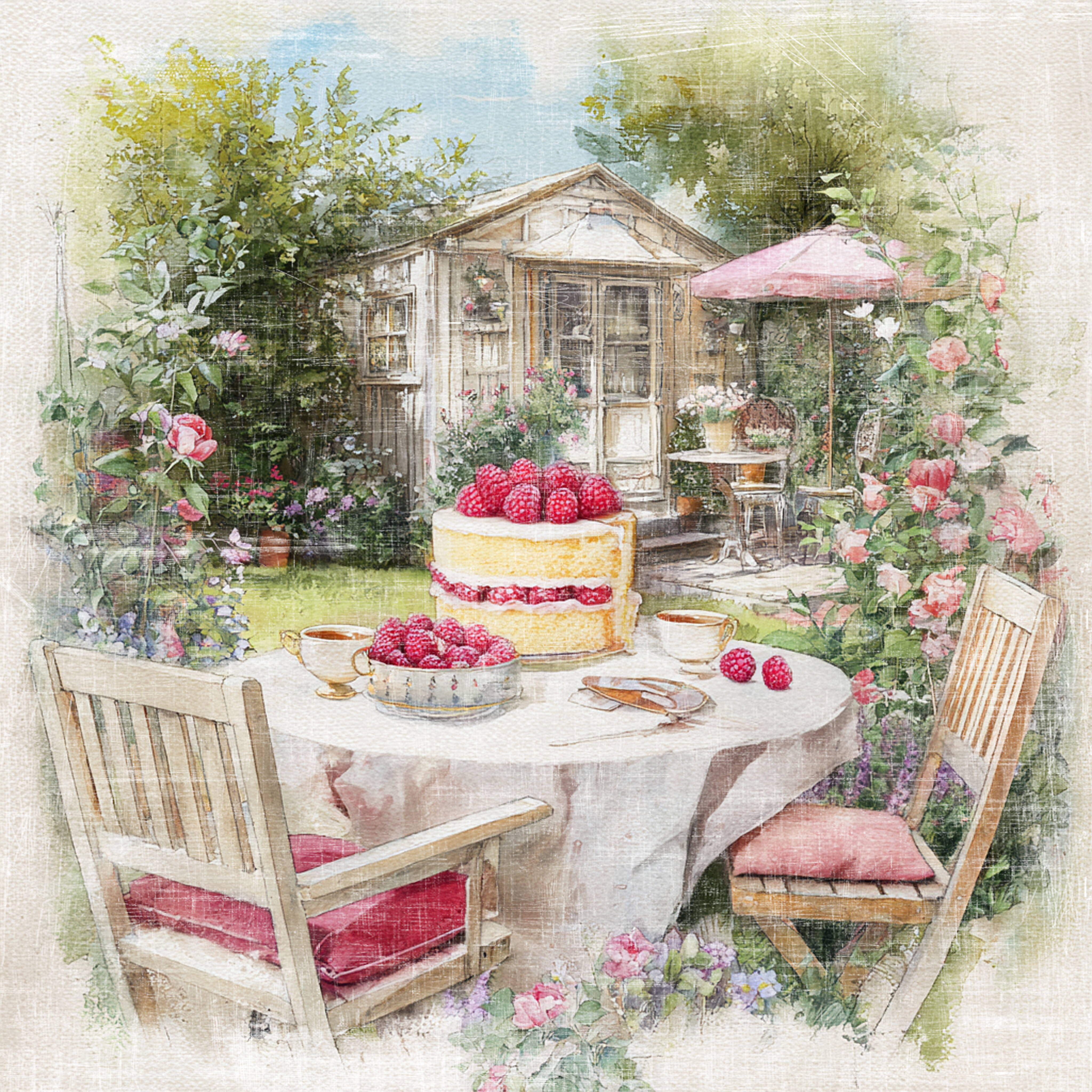 Reprint - Summer Garden Collection - Garden Romantic - 12 x 12"
