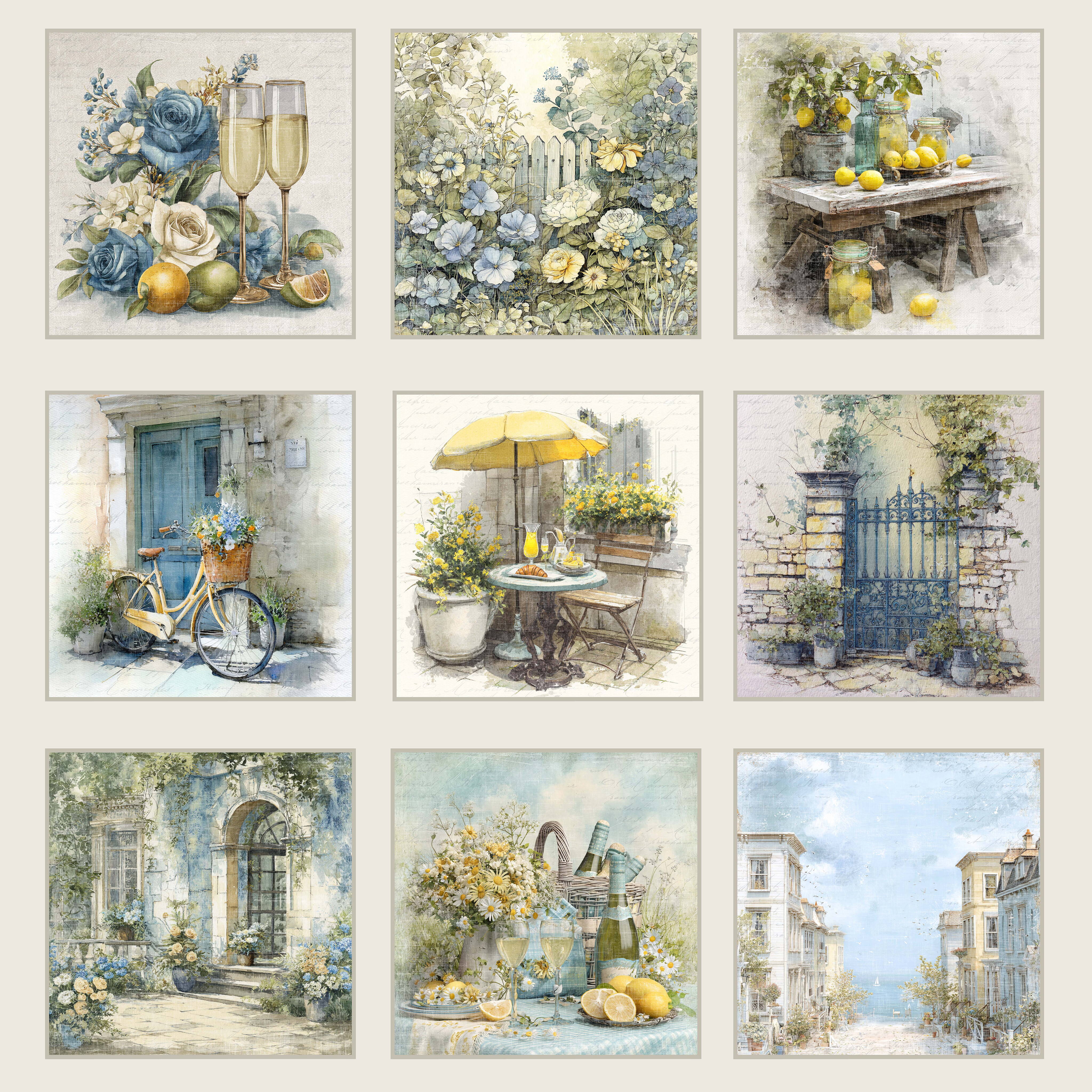 Reprint - Summer Meadow Collection - Tags - 12 x 12"