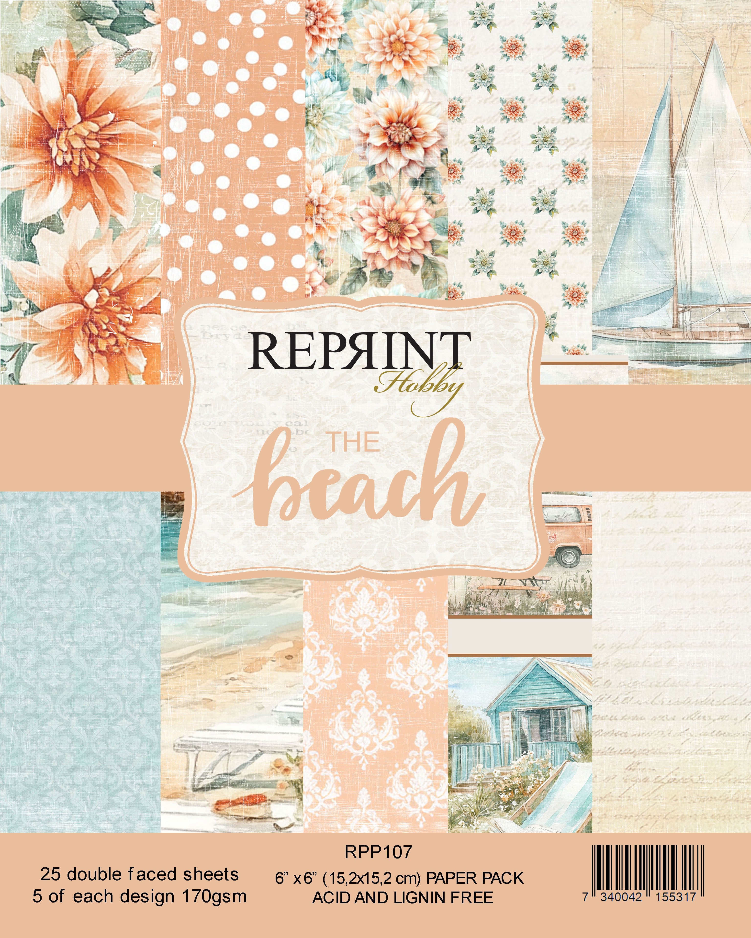 Reprint -  The Beach Collection - 6 x 6"