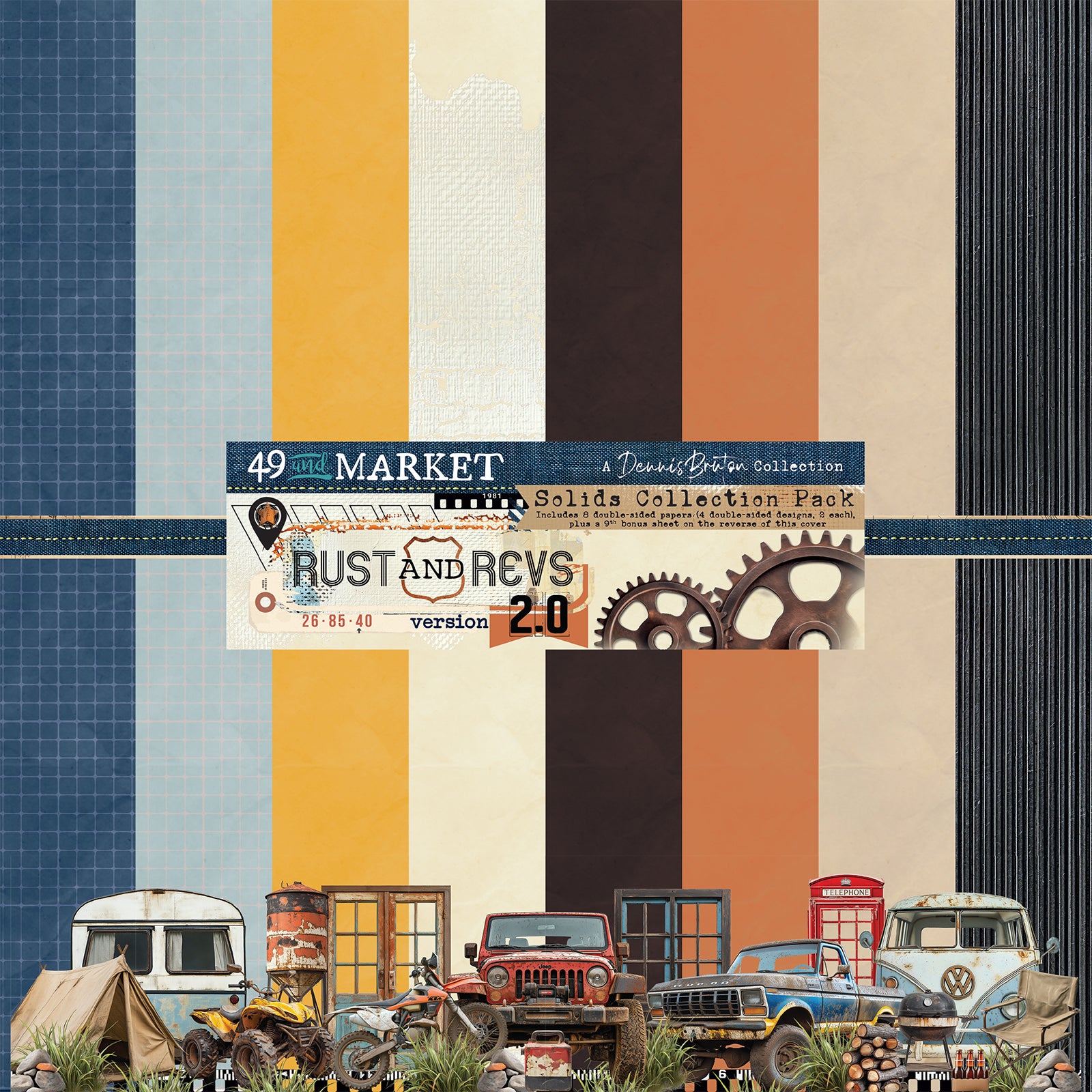 49 and Market - Rust & Revs 2.0 - Solids Collection Pack - 12 x 12"