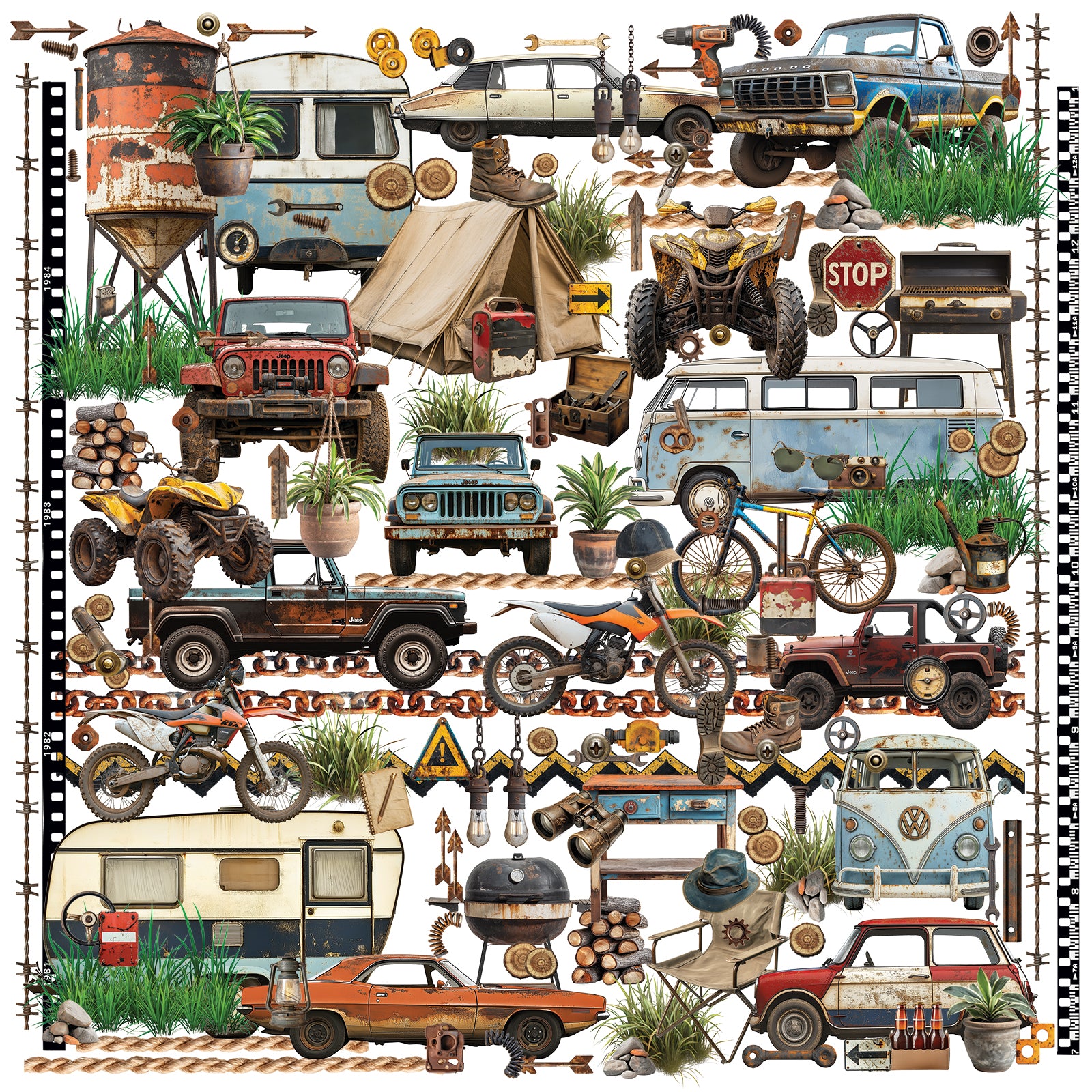 49 and Market - Rust & Revs 2.0 - Laser Cut Elements