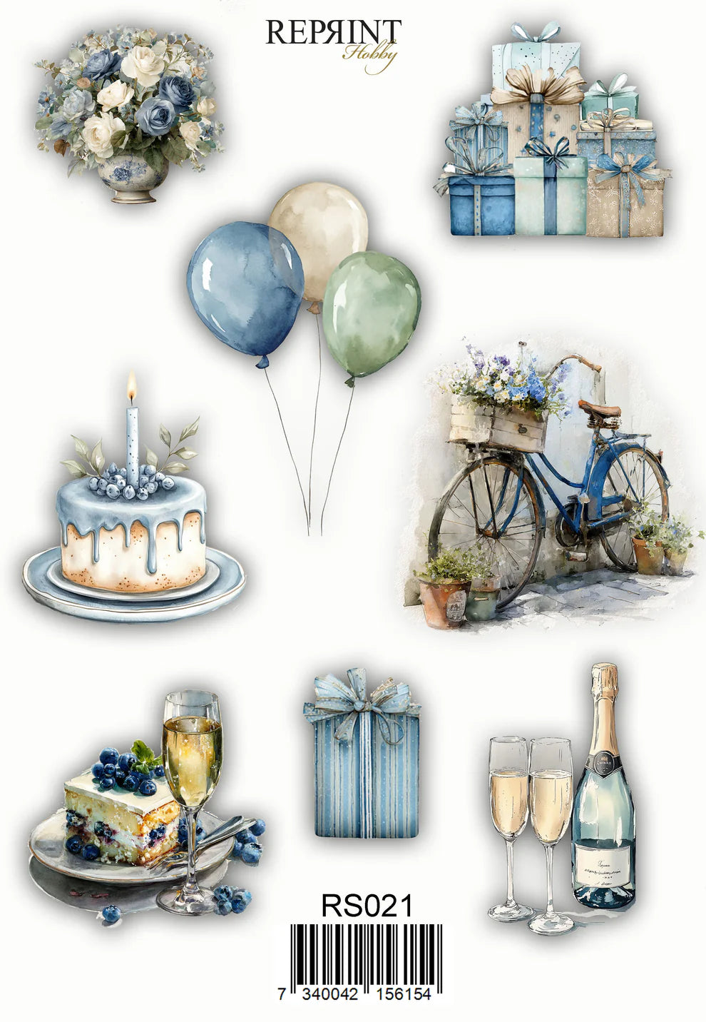 Reprint -  Hip hip Hooray - Paper Stickers