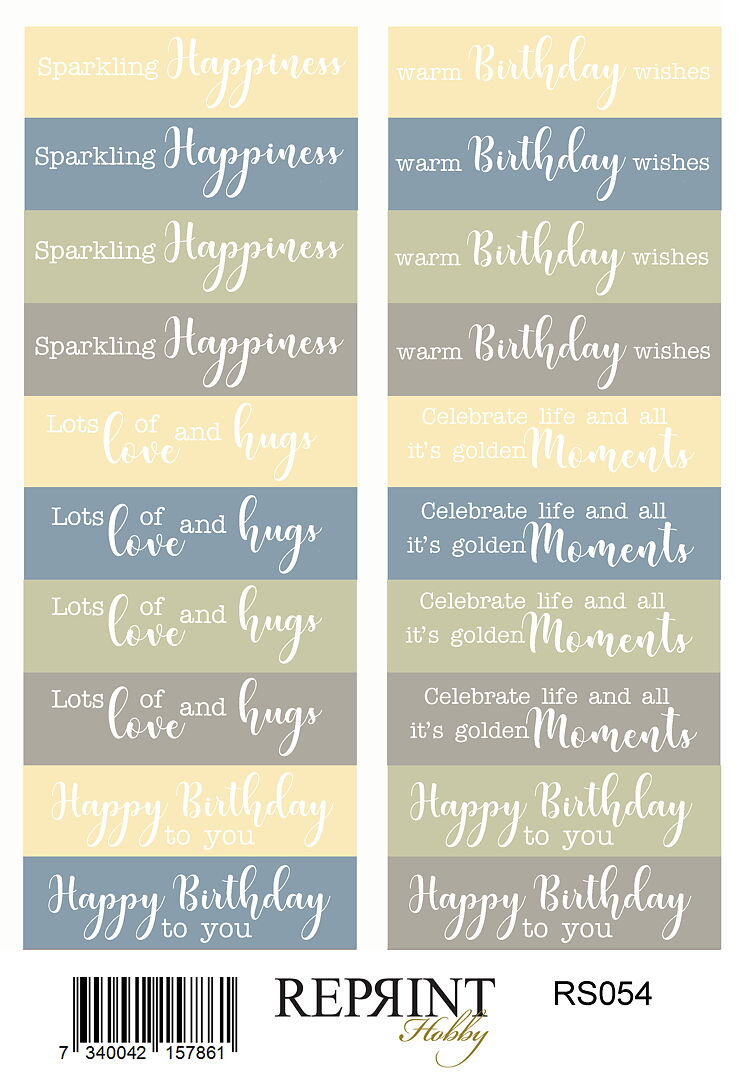 Reprint - Summer Meadow Collection - Text Engelsk - Paper Stickers