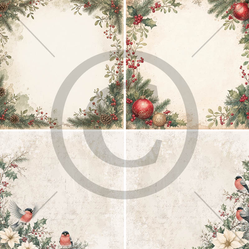 Papirdesign - Juleminner - Klassisk juleblomst - 12 x 12"