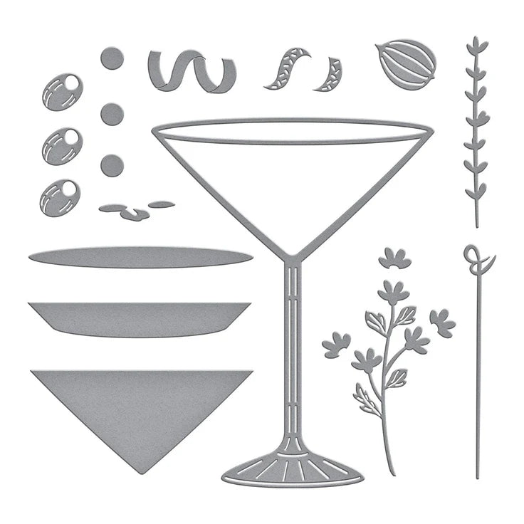 Spellbinders - Dies - Olive Martinis Etched Dies from the Happy Hour Collection