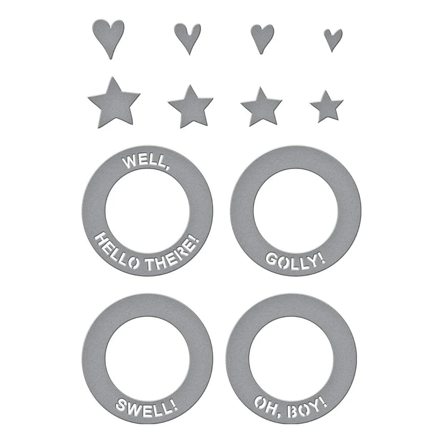 Spellbinders - Dies - Say Cheese Classic Mouse - Frame & Sentiments