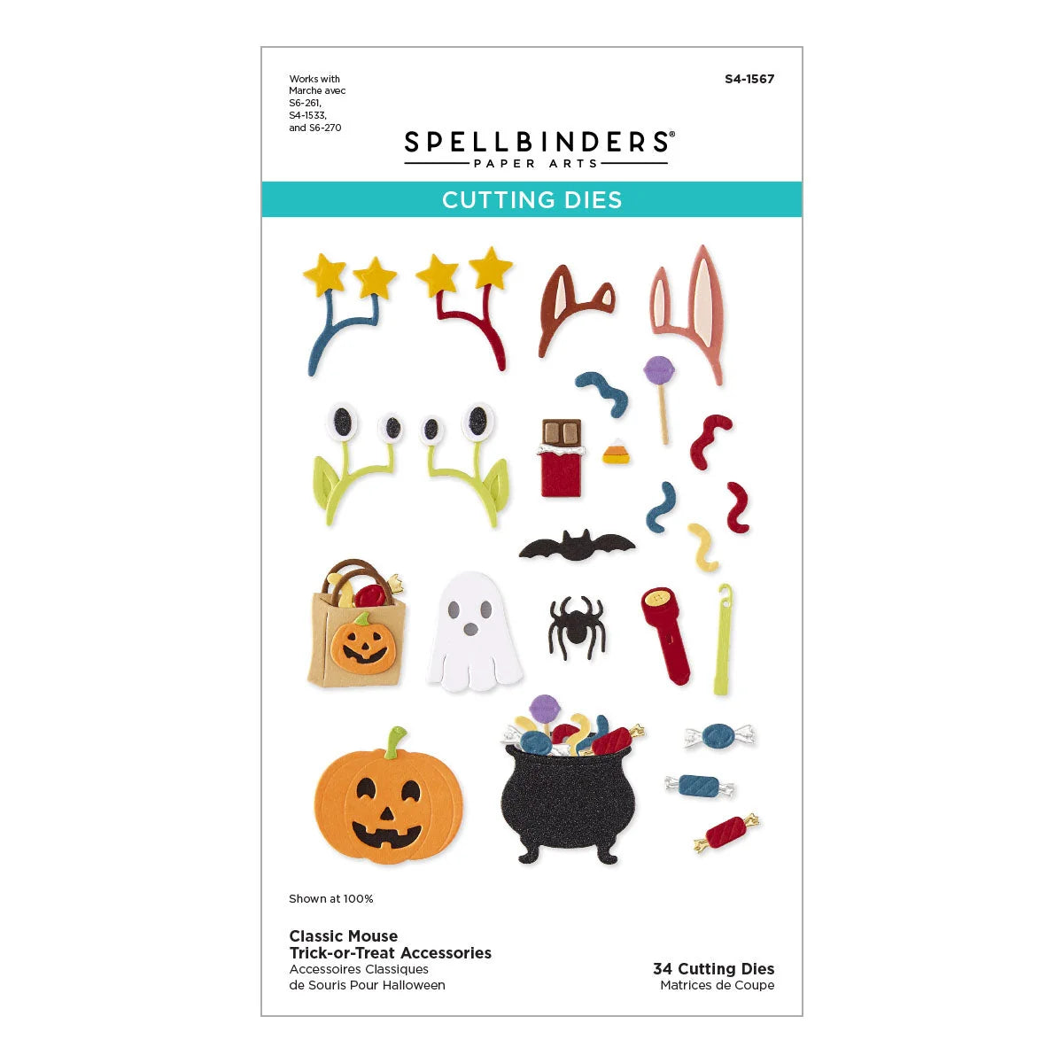Spellbinders - Dies - Classic Mouse - Trick-or-Treat Accessories Etched Dies