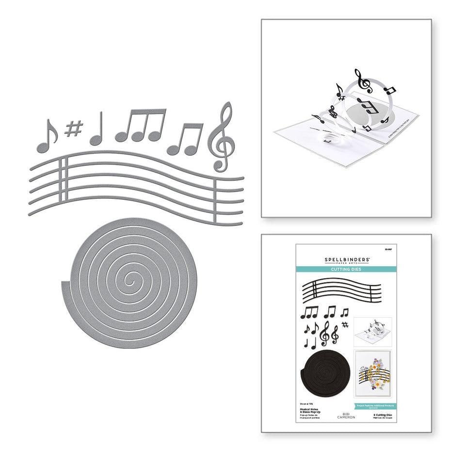 Spellbinders - Dies - Musical Notes & Stave Pop Up
