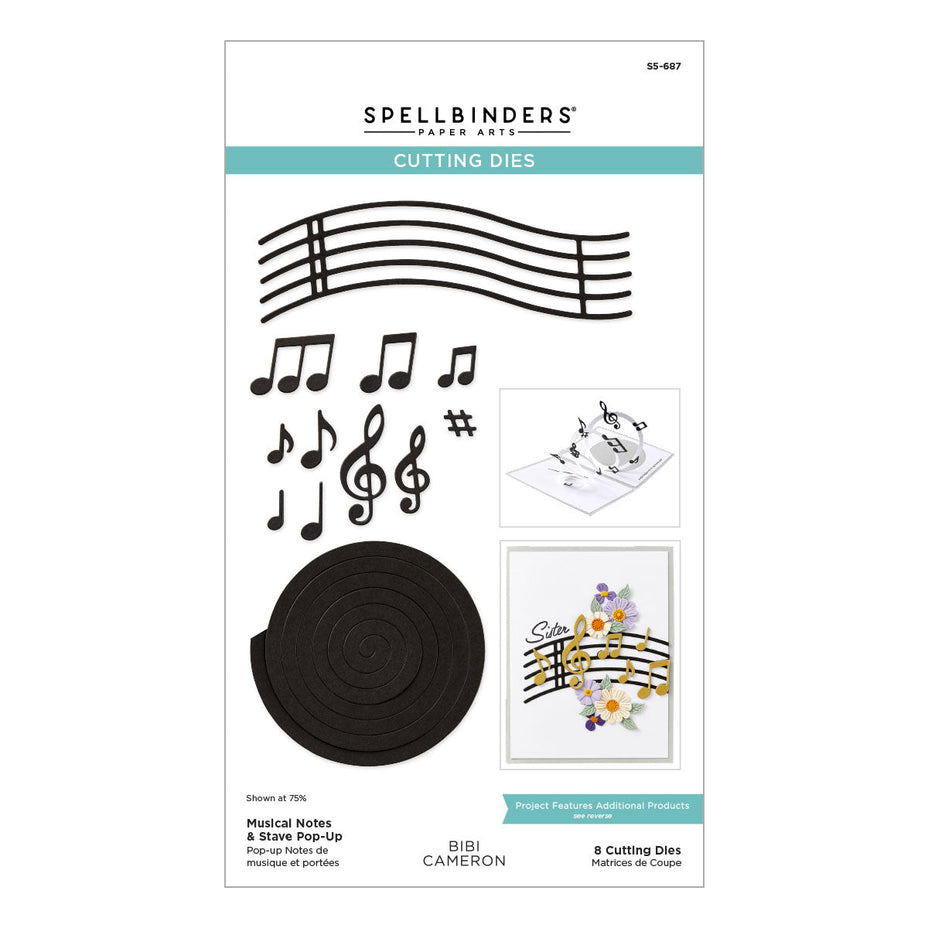 Spellbinders - Dies - Musical Notes & Stave Pop Up