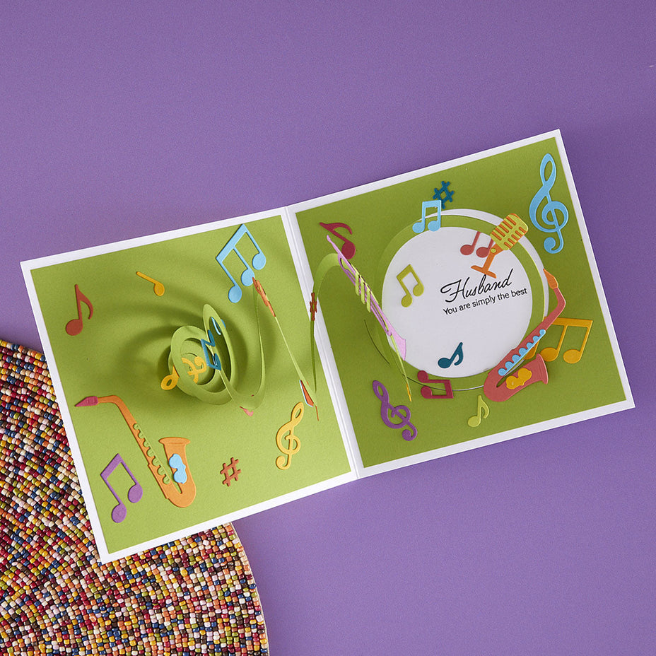 Spellbinders - Dies - Musical Notes & Stave Pop Up