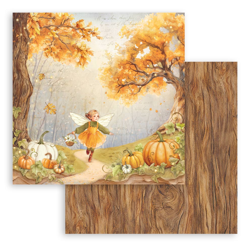 Stamperia - Whispering woods  - Fairy and pumpkins -  12 x 12"