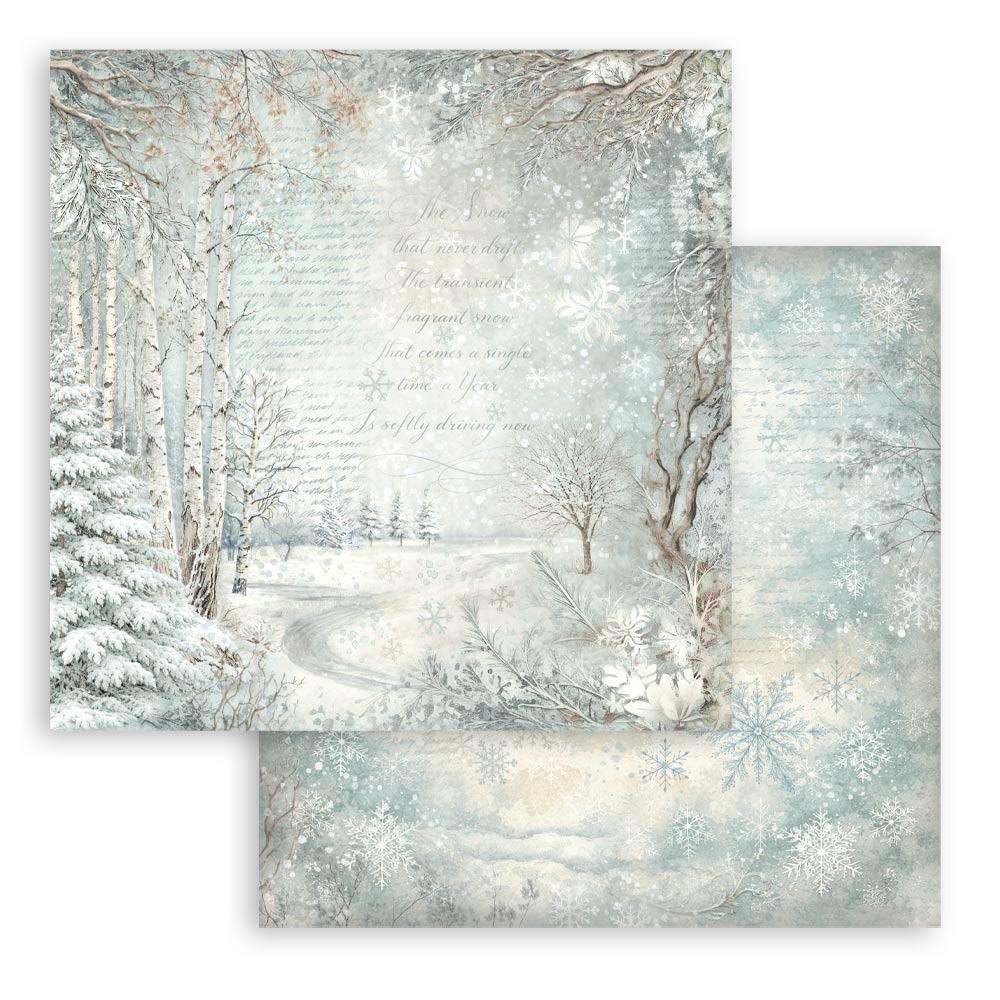 Stamperia - White Christmas - Snowy woods - 12 x 12"