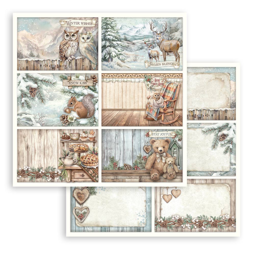Stamperia - The Owl's house  - 6 postcards -  12 x 12"