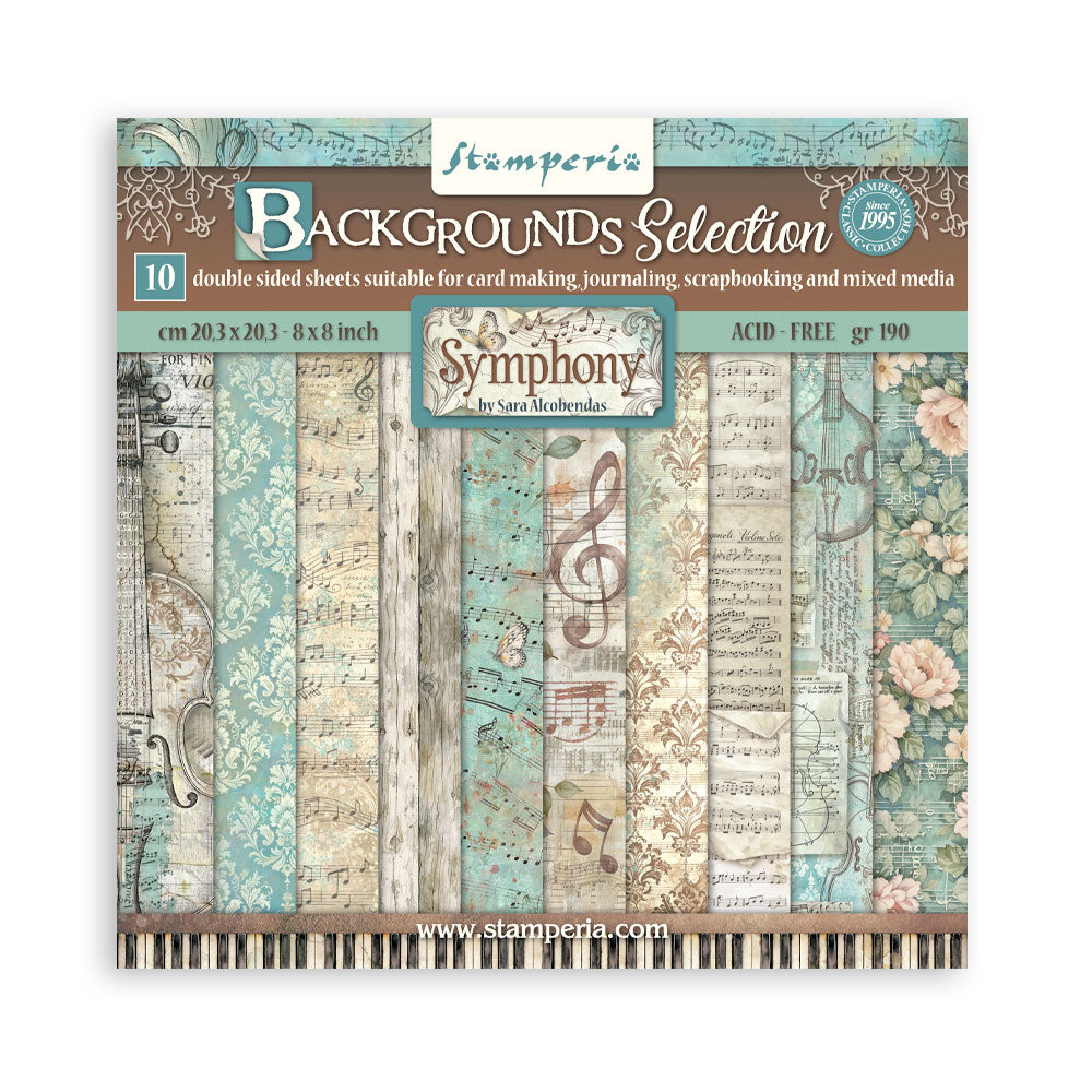 Stamperia - Symphony - Background Selection - Paper Pad - 12 x 12"