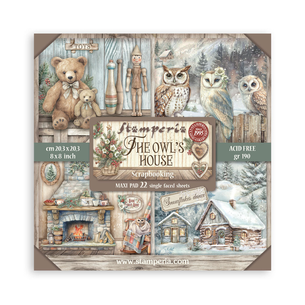 Stamperia  - The Owl's house - Singled sided - Paper Pad    8 x 8" (22ark)