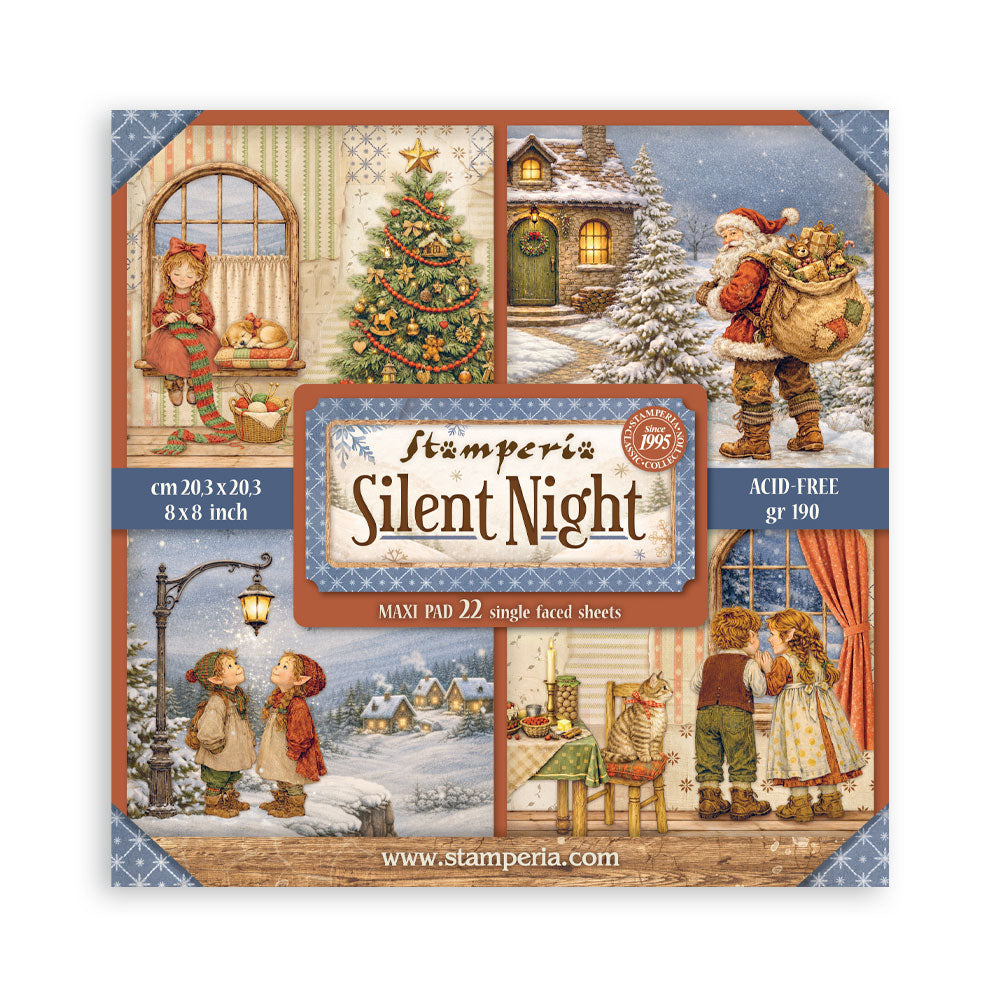 Stamperia - Silent Night - Singled sided - Paper Pad 8 x 8" (22ark)