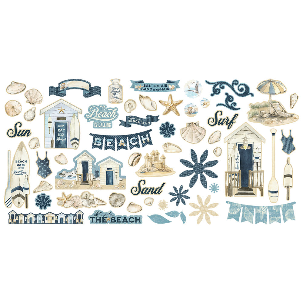 Graphic 45 - The Beach is Calling - Ephemera Die Cuts