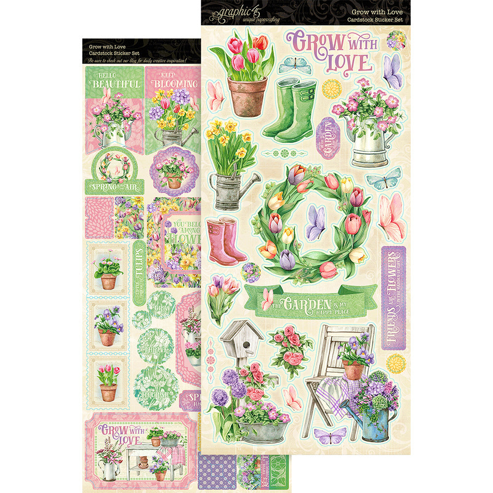 Graphic 45 - Grow With Love - Stickers- 12 x 12"