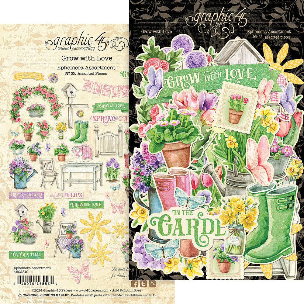 Graphic 45 -Grow With Love  - Ephemera Die Cuts