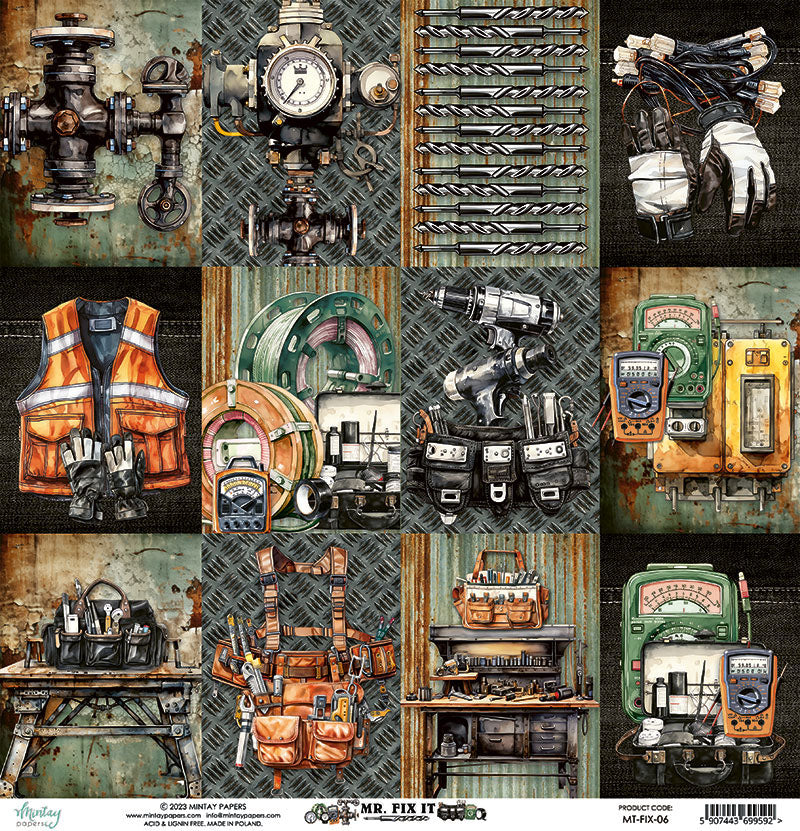 Mintay Papers - Mr.Fix It - 06 - 12x12"
