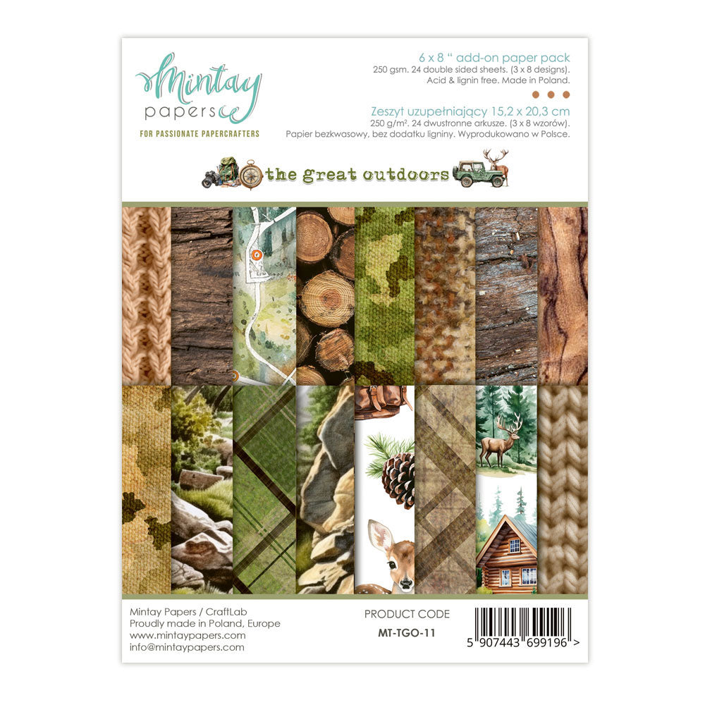 Mintay Papers - The Great Outdoors - Add On Paper Pad -  6 x 8"