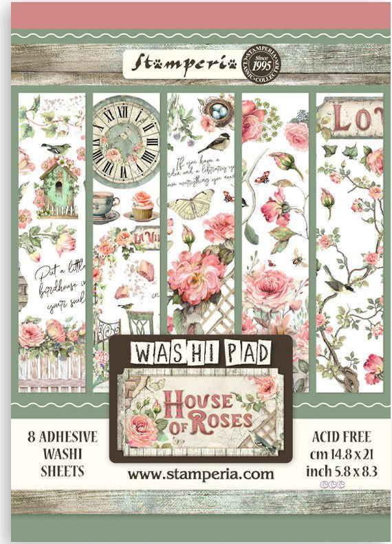 Stamperia - House of Roses - Washi Pad A5