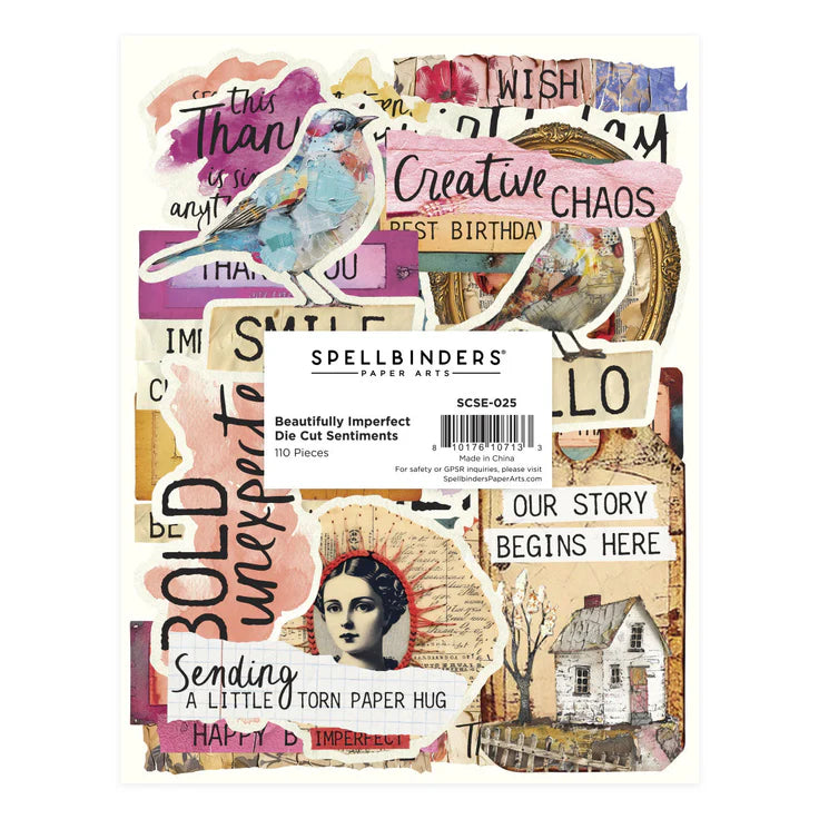 Spellbinders - Beautifully Imperfect Collection - Die Cut Sentiments