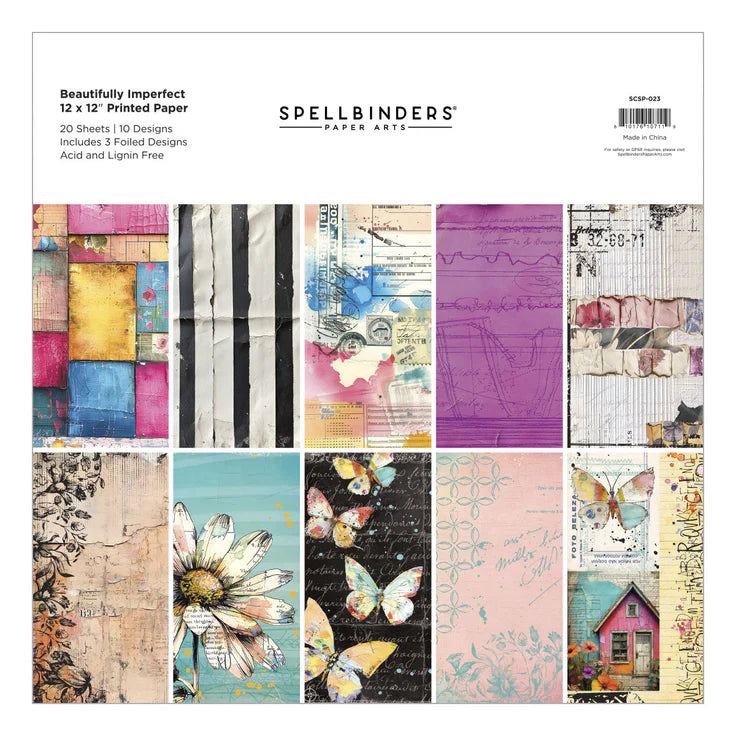 Spellbinders - Beautifully Imperfect Collection - 12 x 12" Printed Paper