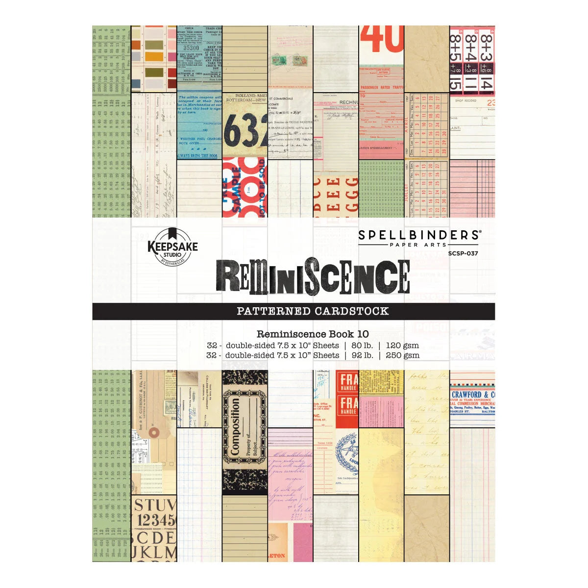 Spellbinders - Reminiscence Book 10 Patterned Cardstock by Esther Glas