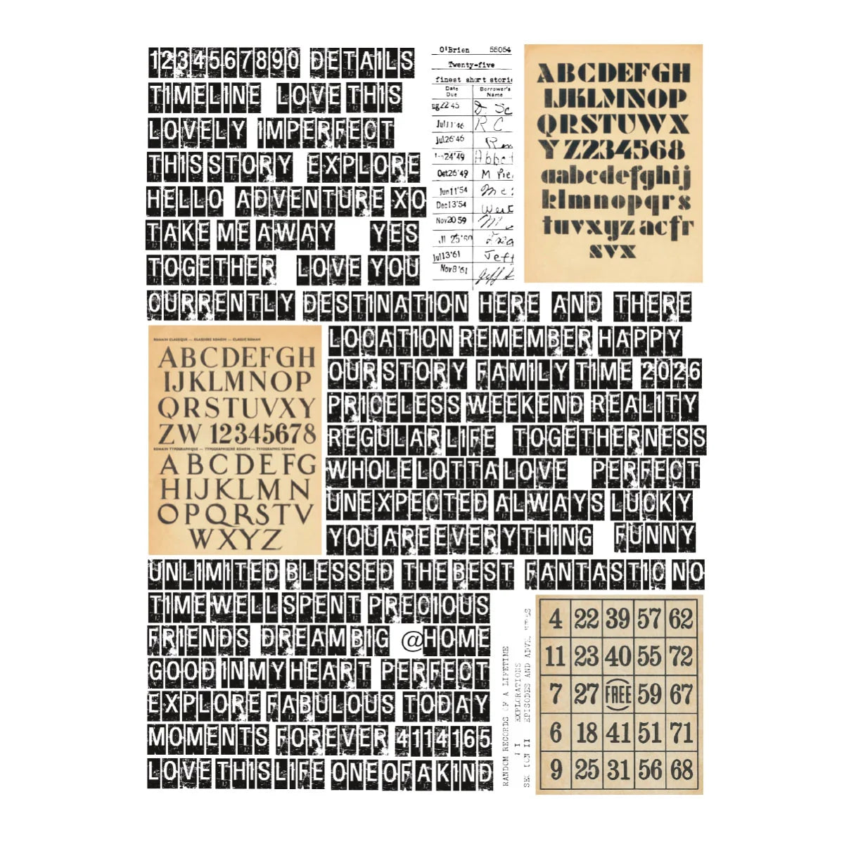 Spellbinders - Noted Details Rub-ons by Esther Glas