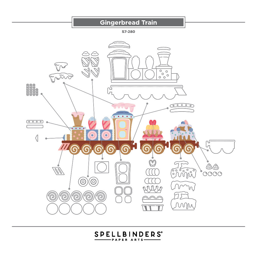 Spellbinders - Dies - Candy Christmas - Gingerbread Train
