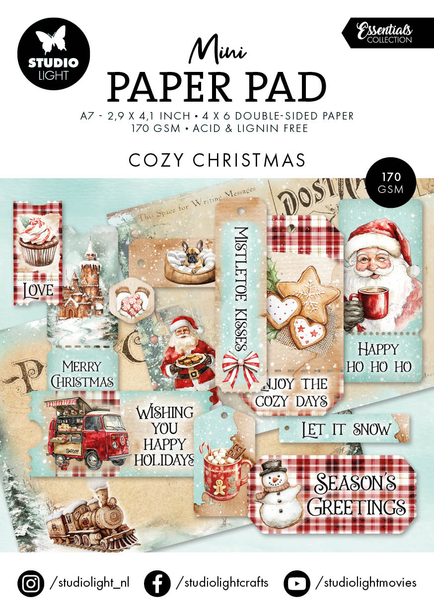 Studiolight - Essentials - Mini Paper pad - Cozy Christmas