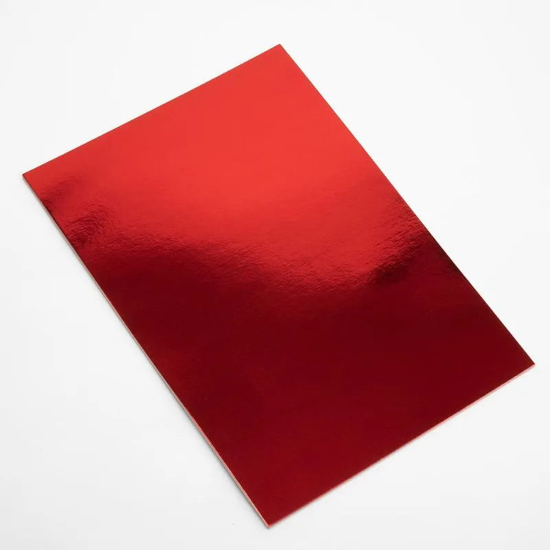 Paper Favourites - Mirror Card - Foil - Gloss - Ruby Red  A4 -5pk