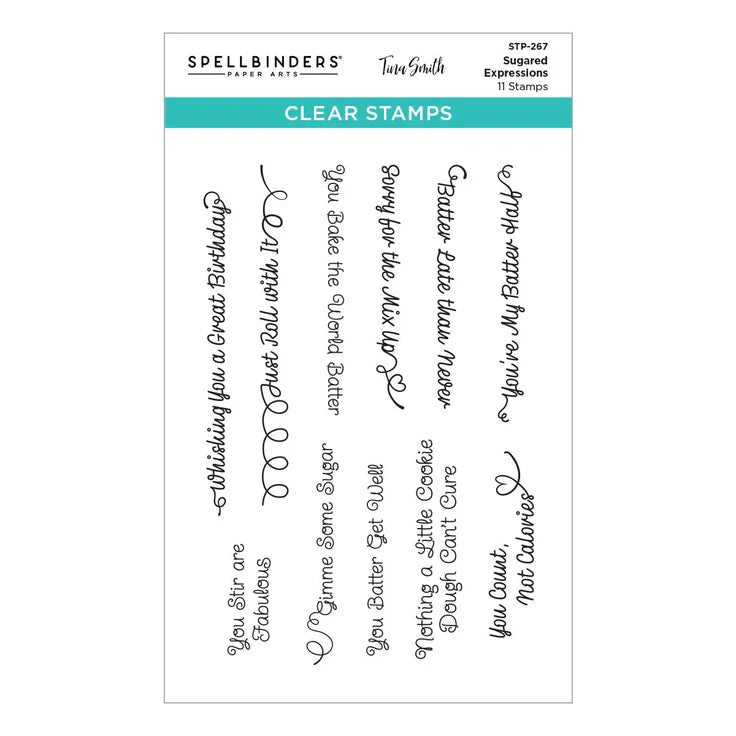 Spellbinders - Sugared Expressions Clear Stamp Set by Tina Smith