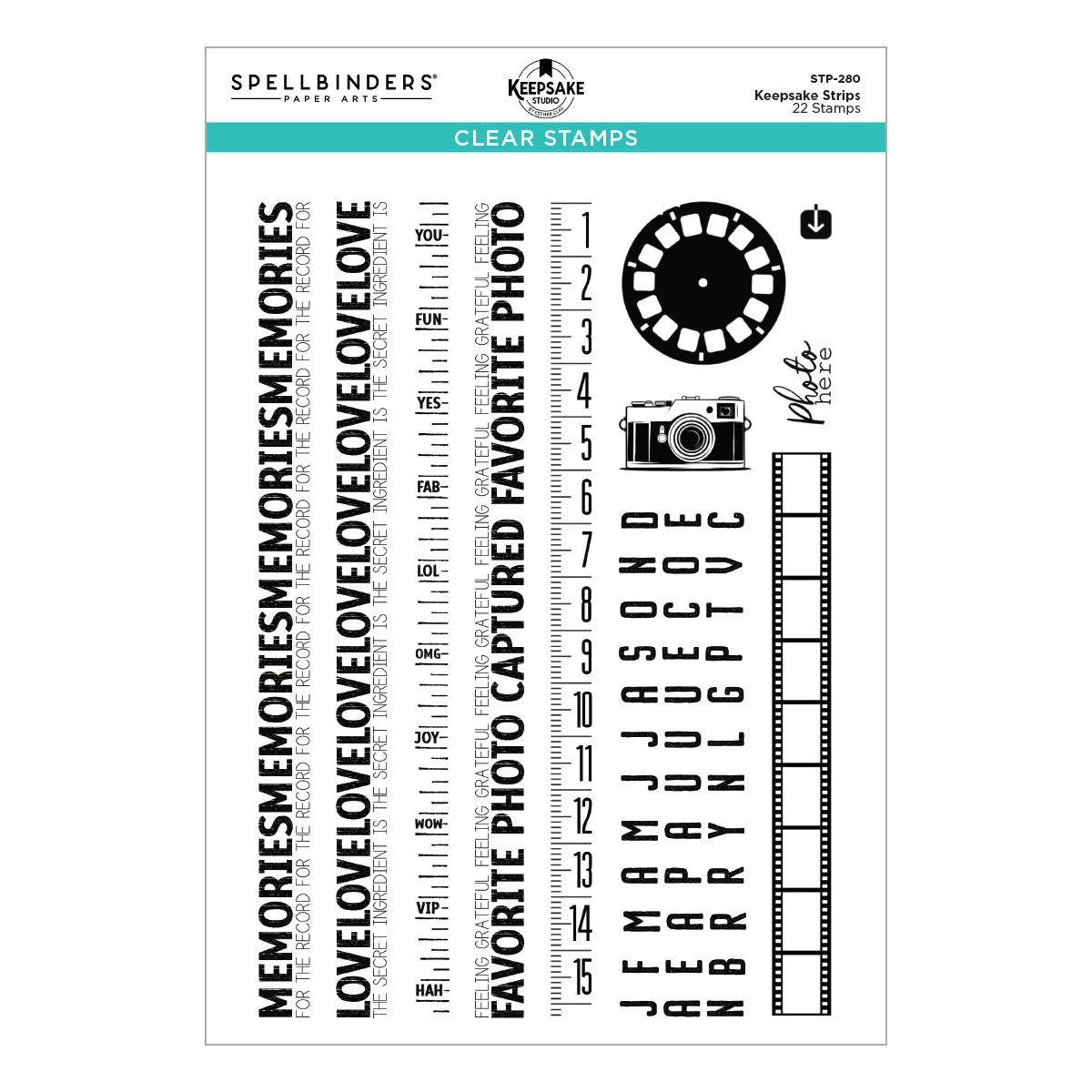 Keepsake Strips Clear Stamp Set by Esther Glas